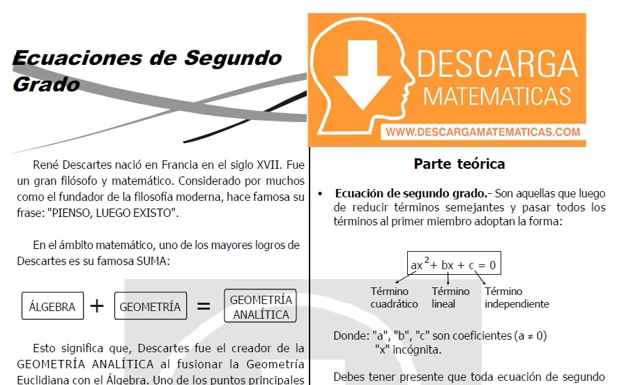 Ejercicios de Álgebra para Segundo de Secundaria – Descarga Matematicas