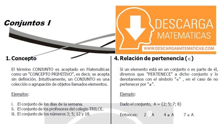 DESCARGAR FICHA DE CONJUNTOS – CUARTO DE SECUNDARIA – Descarga Matematicas
