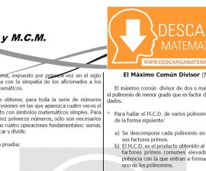 DESCARGAR M.C.D. Y M.C.M. DE POLINOMIOS – ALGEBRA TERCERO DE SECUNDARIA