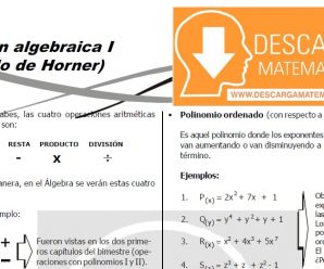 DESCARGAR METODO DE HORNER – ÁLGEBRA SEGUNDO DE SECUNDARIA