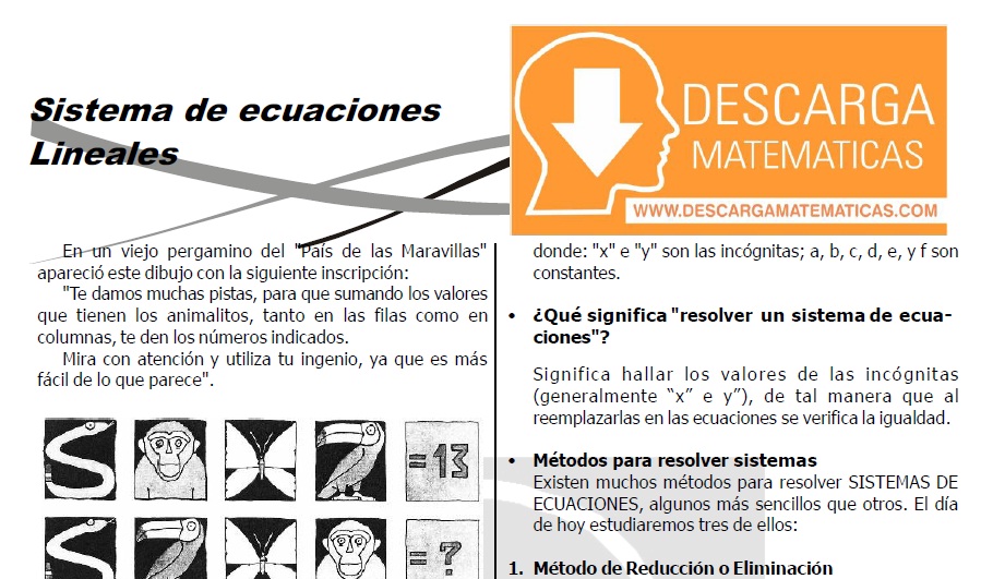 Ejercicios de Álgebra para Segundo de Secundaria – Descarga Matematicas