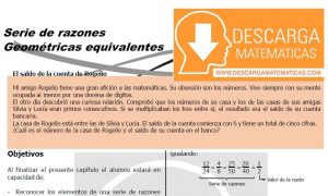 SERIE DE RAZONES GEOMETRICAS EQUIVALENTES PARA ESTUDIANTES DE CUARTO DE SECUNDARIA