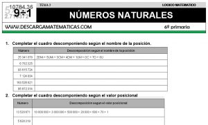 03 NÚMEROS NATURALES - SEXTO DE PRIMARIA