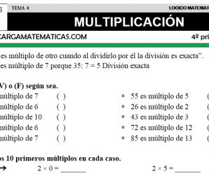 DESCARGAR MULTIPLICACION – MATEMATICA CUARTO DE PRIMARIA