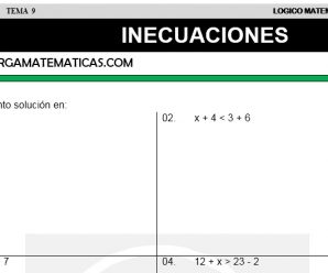 DESCARGAR EJERCICIOS DE INECUACIONES – MATEMATICA QUINTO DE PRIMARIA