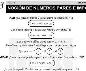 DESCARGAR NOCIÓN DE NÚMEROS PARES E IMPARES – MATEMATICA SEGUNDO DE PRIMARIA