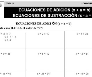 DESCARGAR ECUACIONES DE ADICION Y SUSTRACCION – MATEMATICA SEGUNDO DE PRIMARIA