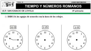 29 TIEMPO - NÚMEROS ROMANOS - CUARTO DE PRIMARIA
