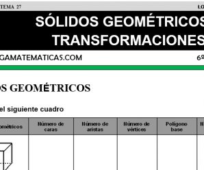 DESCARGAR SOLIDOS GEOMETRICOS Y TRANSFORMACIONES – MATEMATICA SEXTO DE PRIMARIA